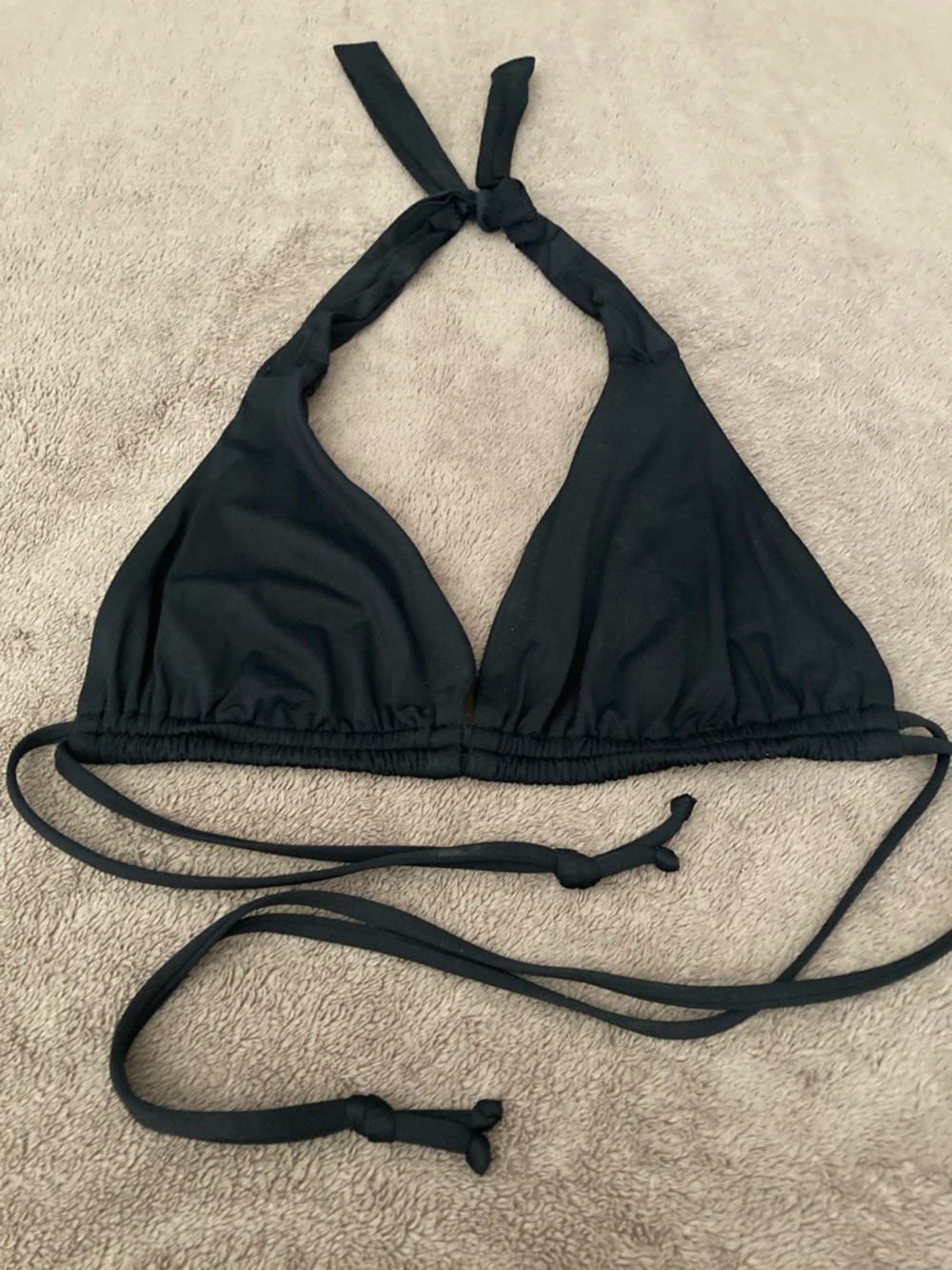 BECCA Black Triangle Swim Top with Subtle Logo